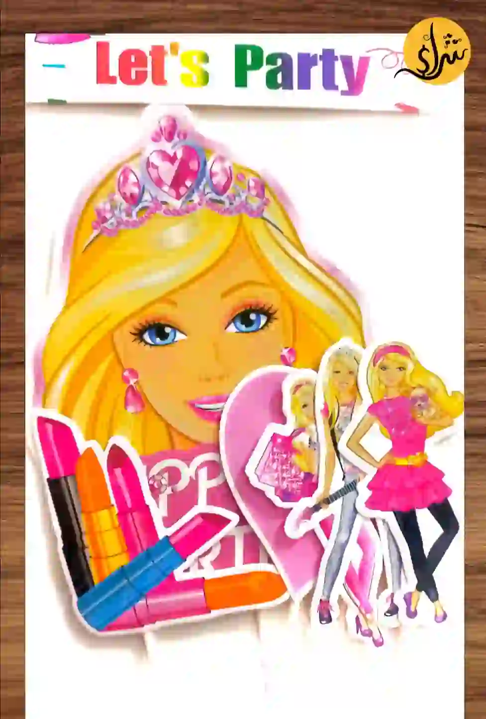 توبر كيك شكل باربي مكون من 6 قطع